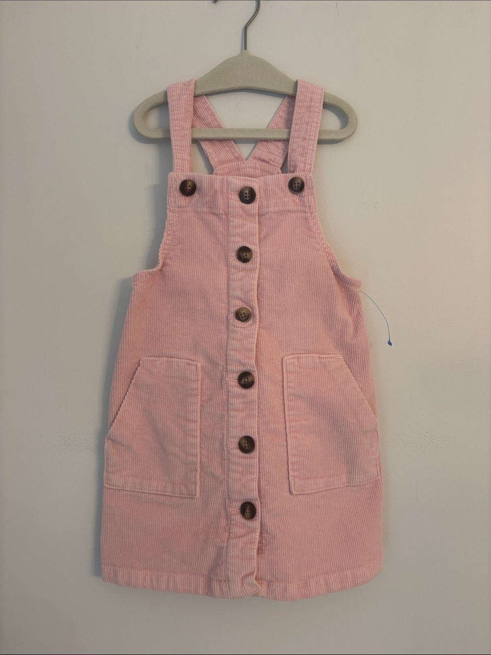 Wonder Nation Pink Corduroy Button-Front Jumper Dress Size 4T
